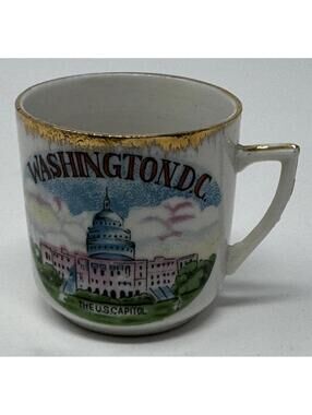 Vintage Washington DC Ceramic Souvenir Cup Mug Featuring United States Capitol